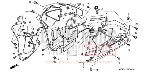 CARENA INFERIORE (VTR1000SPY/1) VTR1000SP1 di 2001